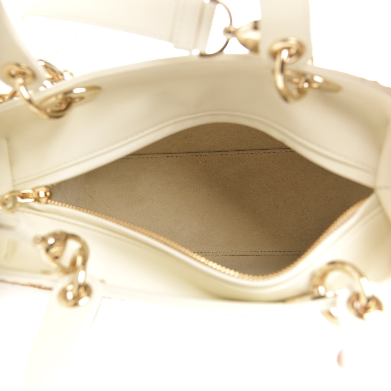 Christian Dior Smooth Calfskin Embroidered Medium Lady Dior White 5 of 10
