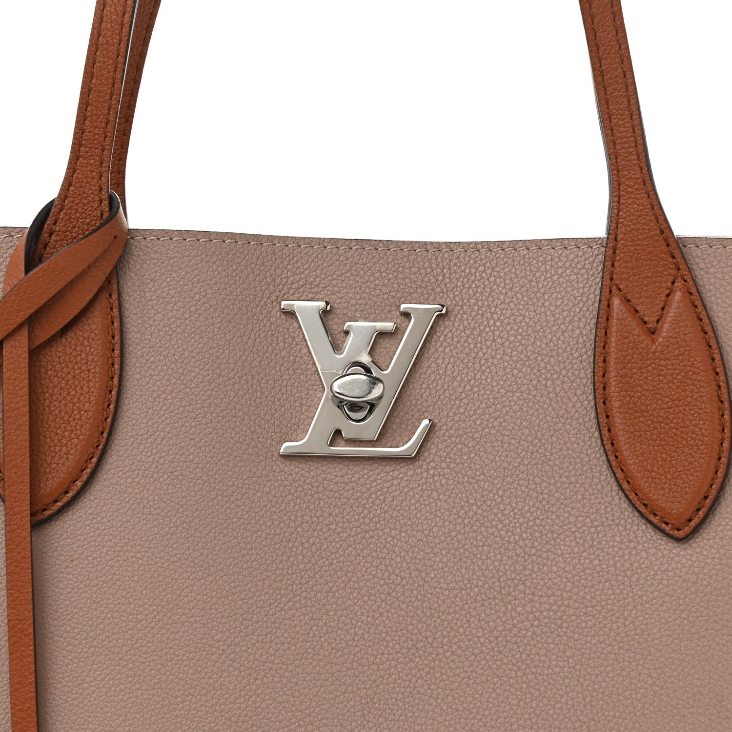 Louis Vuitton Calfskin Lockme Go Tote Vison 8 of 16