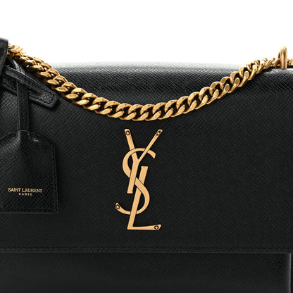 Saint Laurent Coated Bark Calfskin Medium Monogram Sunset Black 8 of 10
