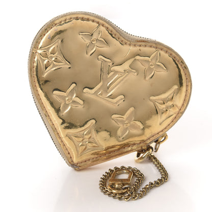 Louis Vuitton Monogram Miroir Heart Coin Purse Gold 3 of 9