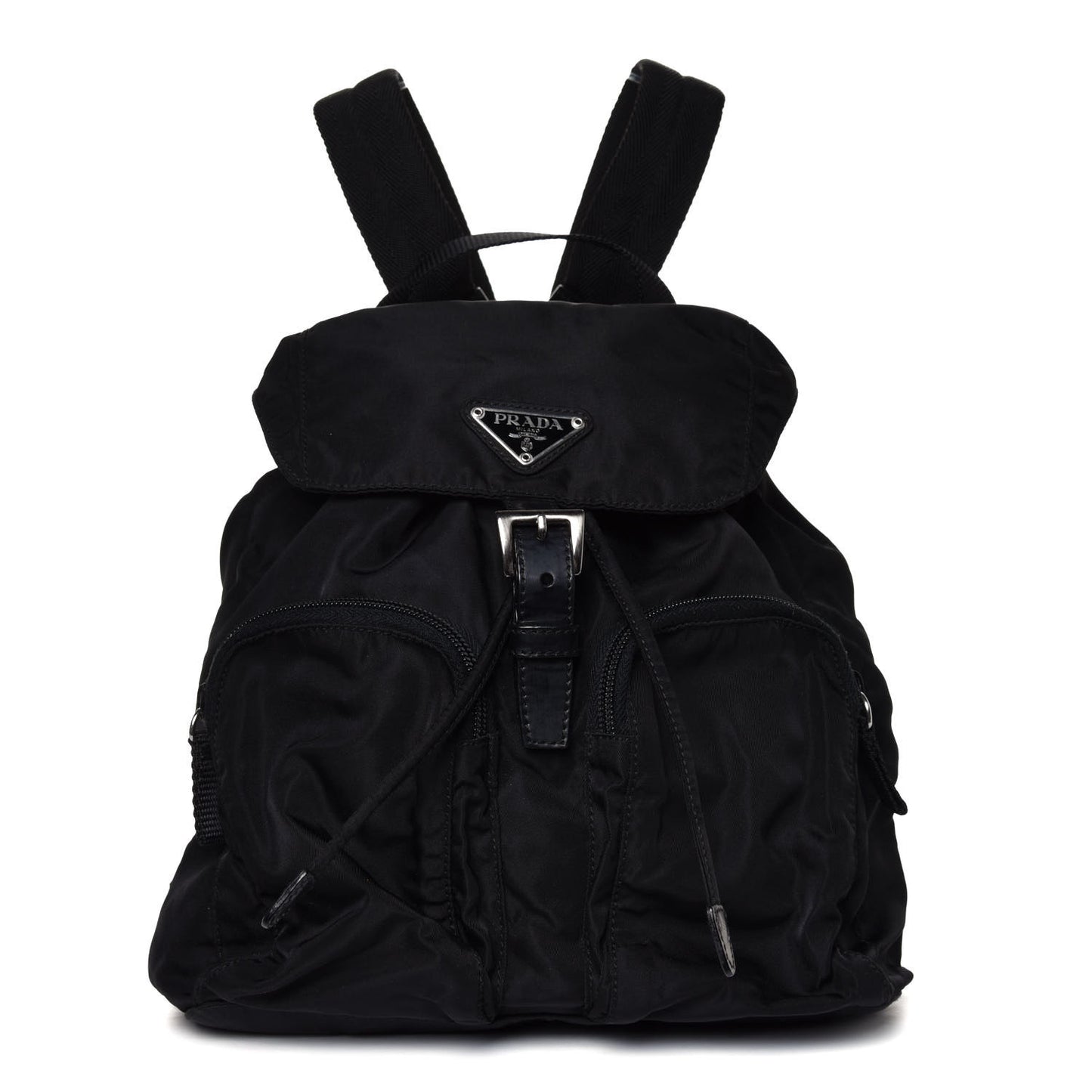 Tessuto Nylon Saffiano Medium Backpack Black