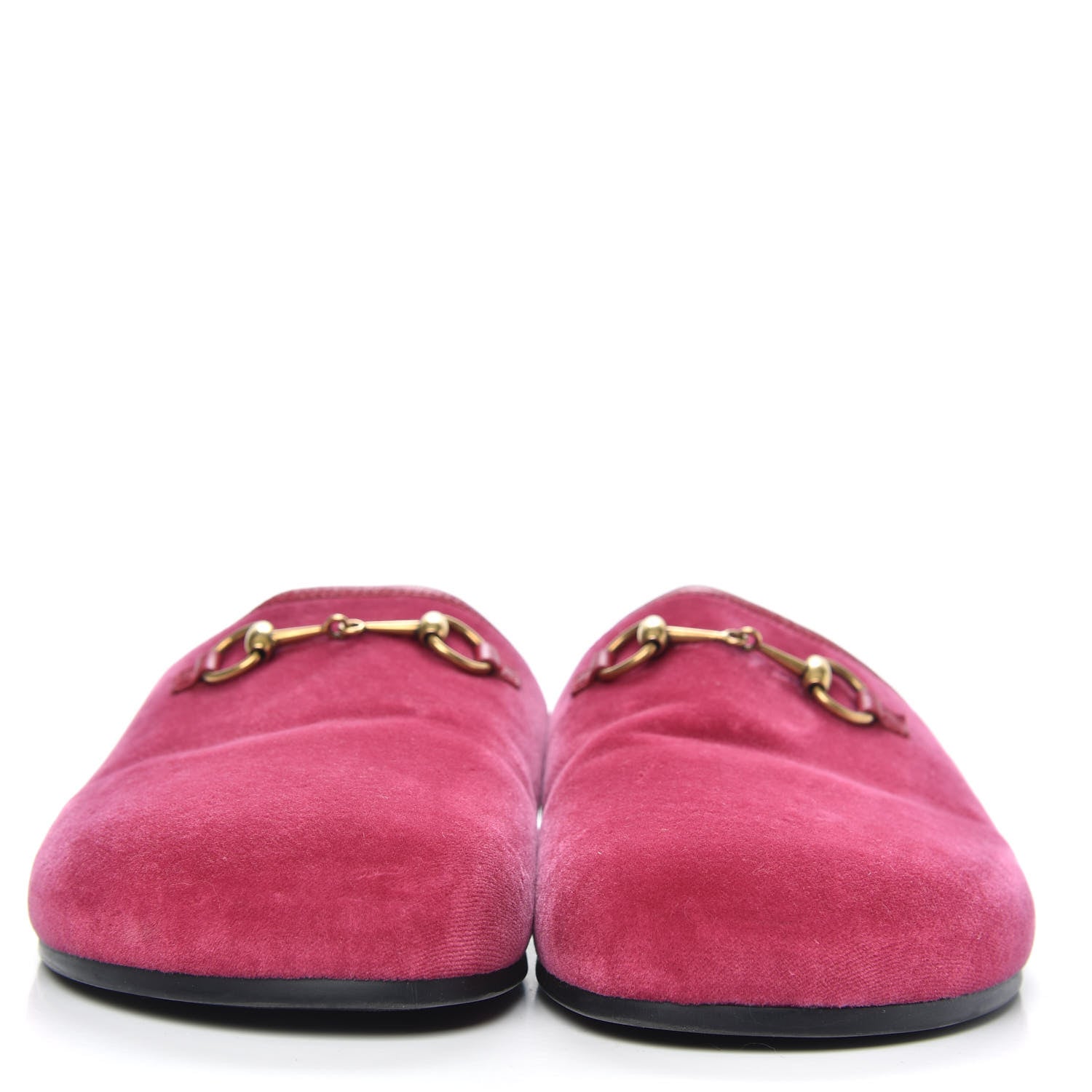 Gucci Softy Velvet Malaga Kid Womens Horsebit River Slippers 38.5 Light Raspberry Rose 2 of 9