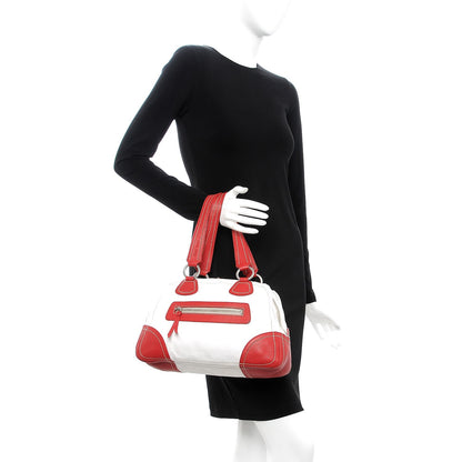 Miu Miu Canvas Calfskin Satchel Fuoco 2 of 9