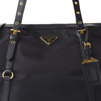 Prada Tessuto Nylon Saffiano Tote Baltico 9 of 9