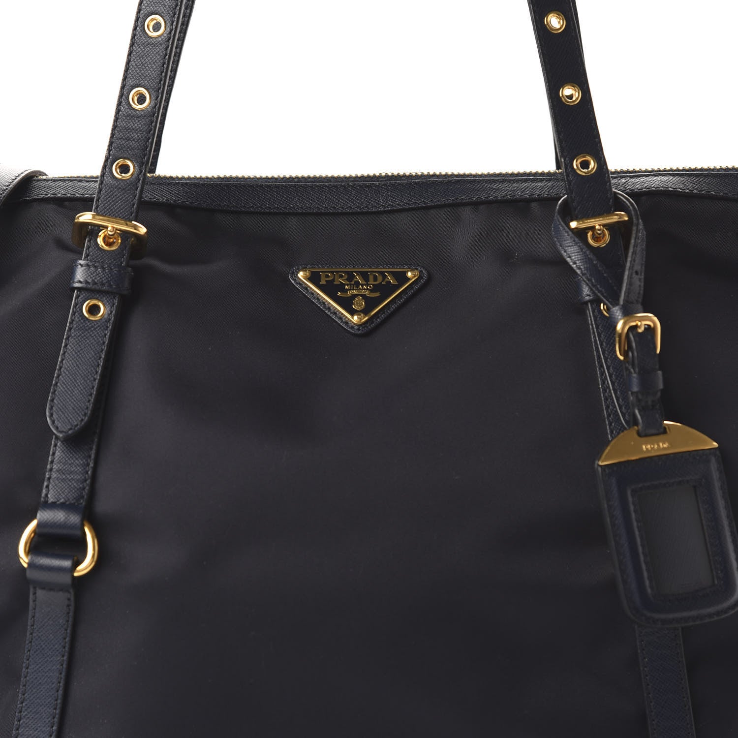Prada Tessuto Nylon Saffiano Tote Baltico 9 of 9