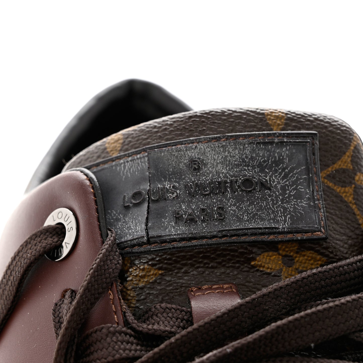 Calfskin Monogram Mens Frontrow Sneakers 8 Brown