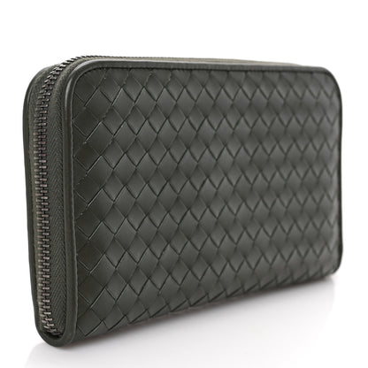 Bottega Veneta Nappa Intrecciato Zip Around Wallet Khaki 3 of 6