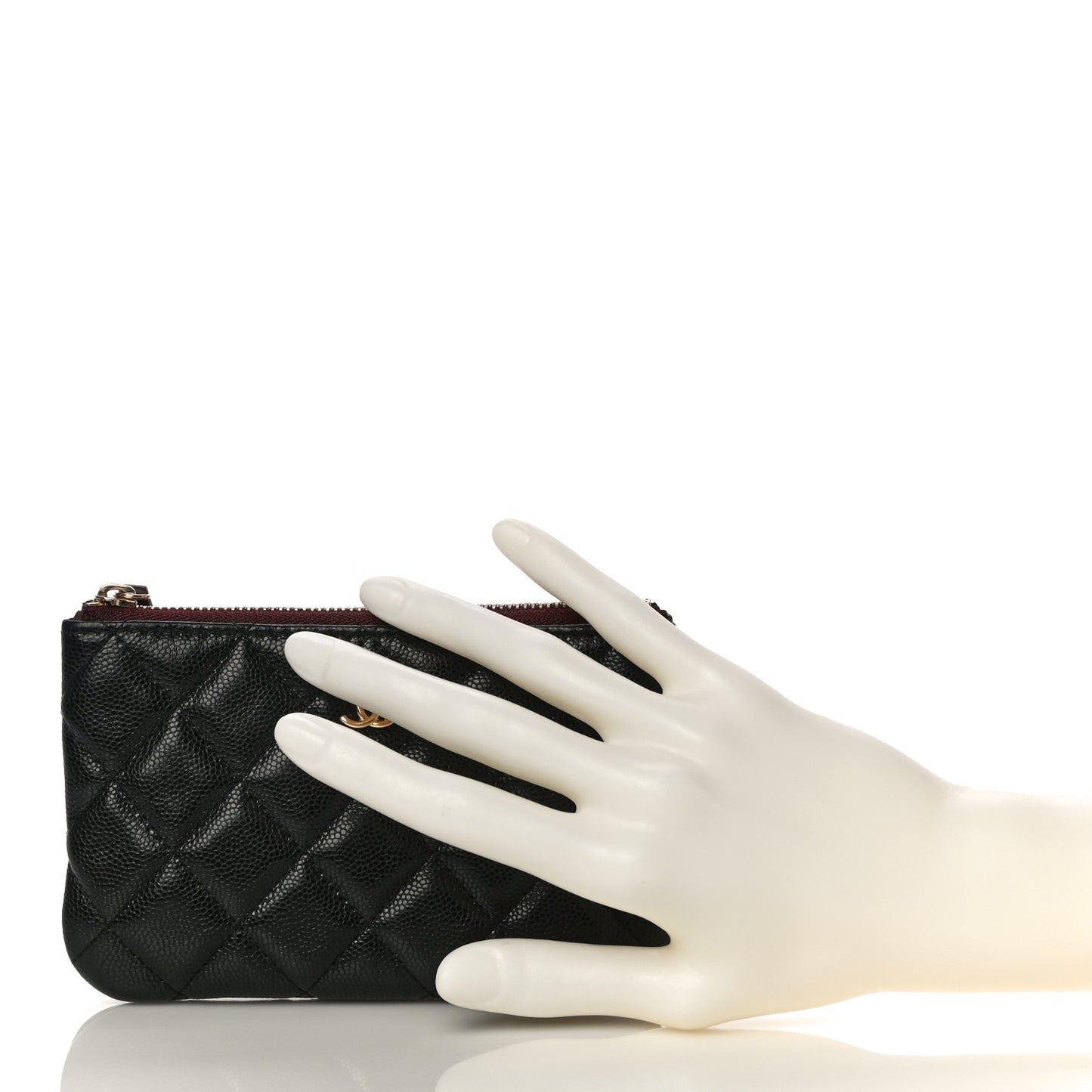 Caviar Quilted Small Cosmetic Case Black