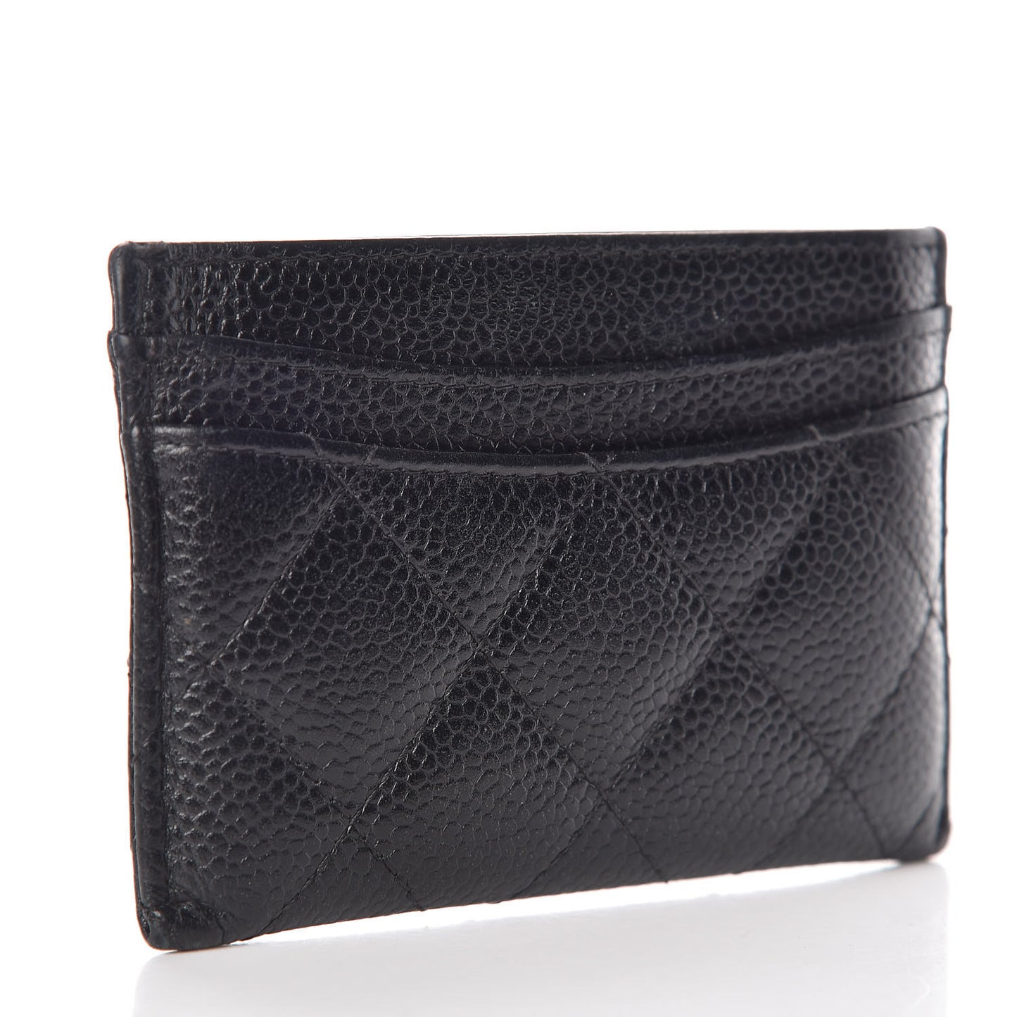 Caviar Quilted Card Holder Black