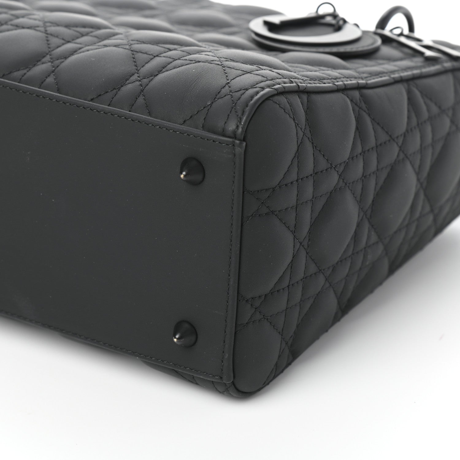 Christian Dior Ultra Matte Calfskin Cannage Medium Lady Dior Black 9 of 9