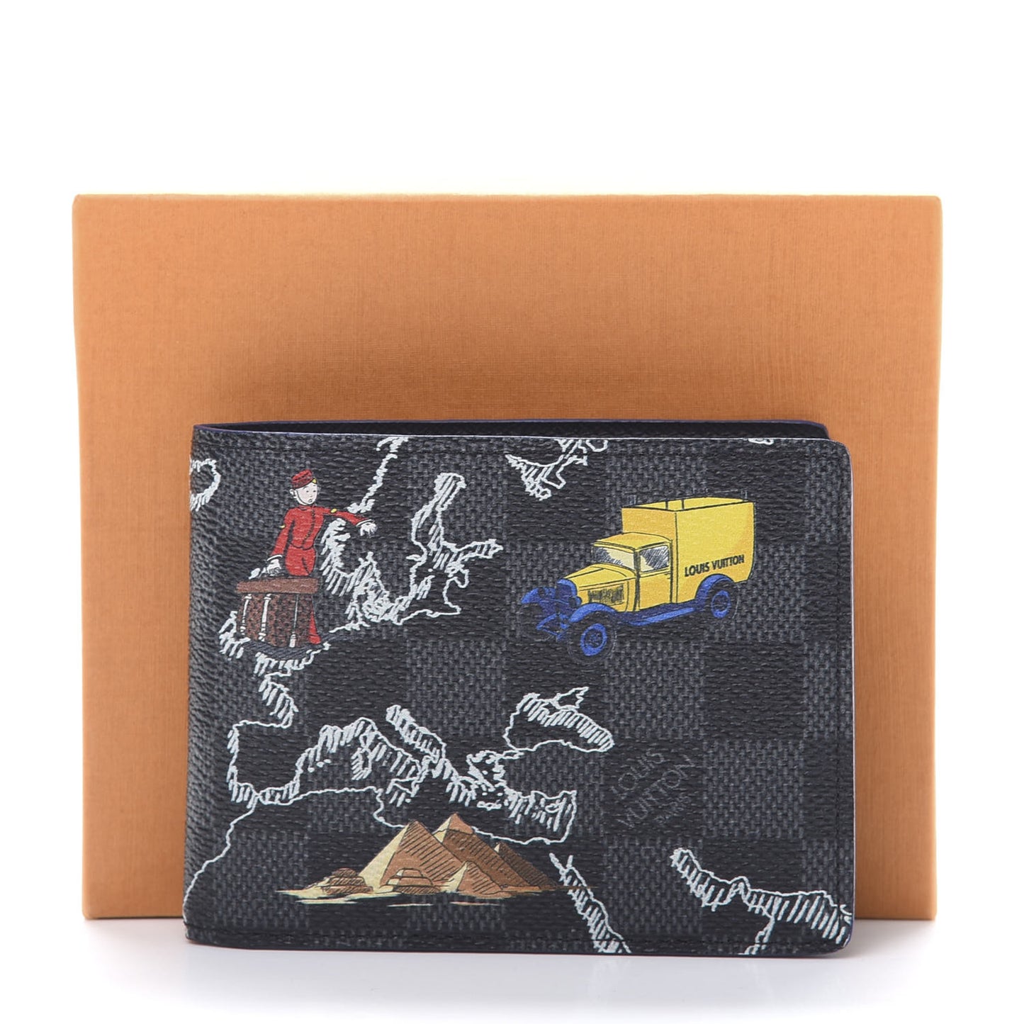 Damier Graphite World Map Slender Wallet