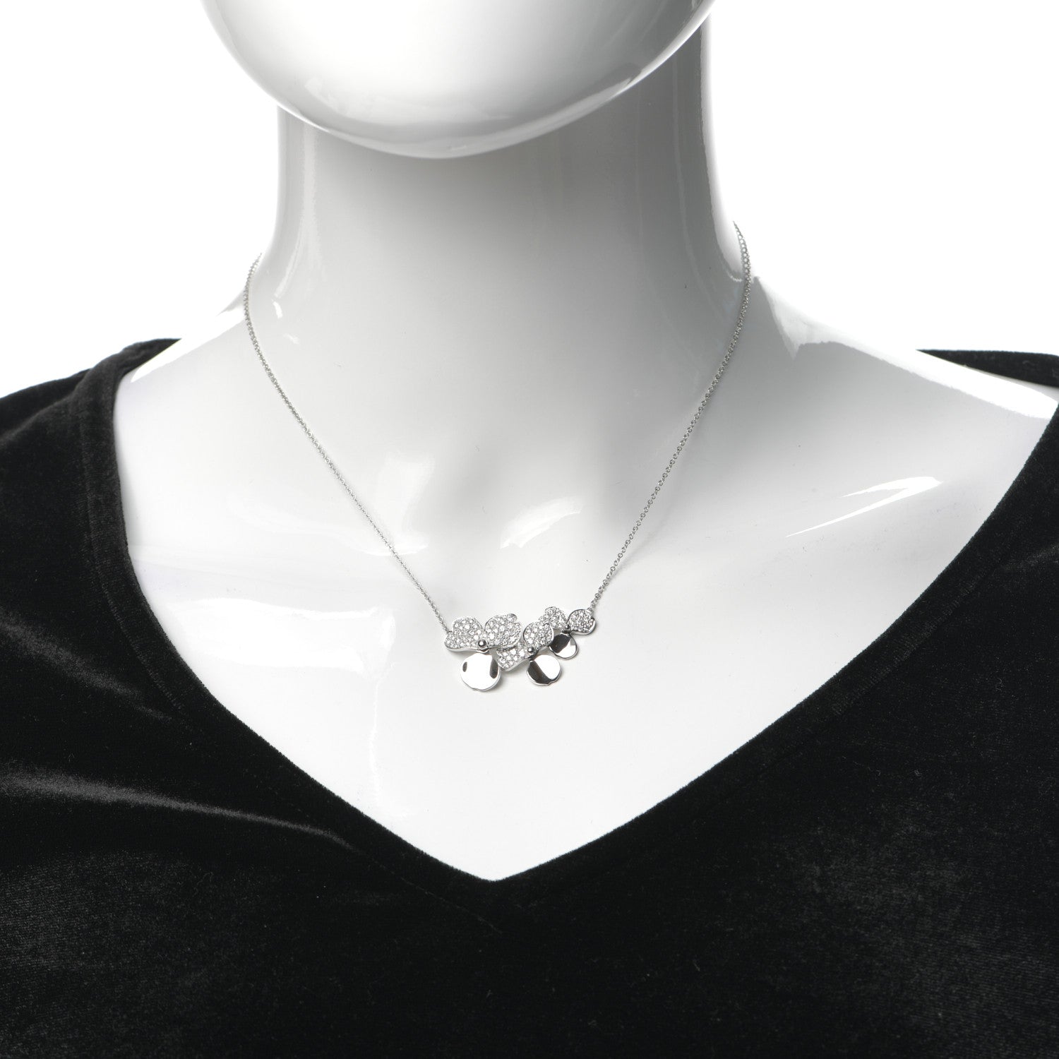 Tiffany Platinum Diamond Mini Paper Flowers Cluster Pendant Necklace 2 of 7