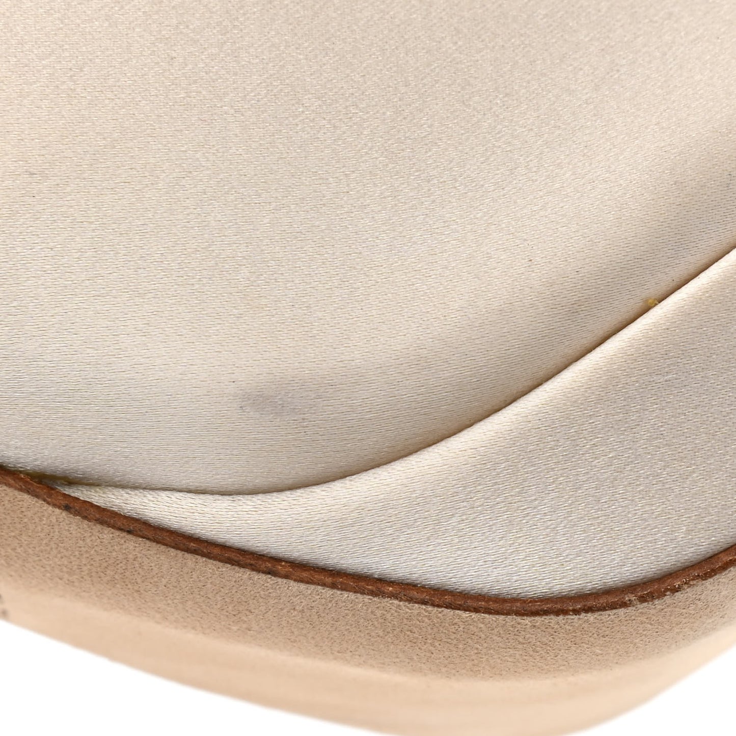 Satin Luna Platform Peep Toe Pumps 40.5 Ivory