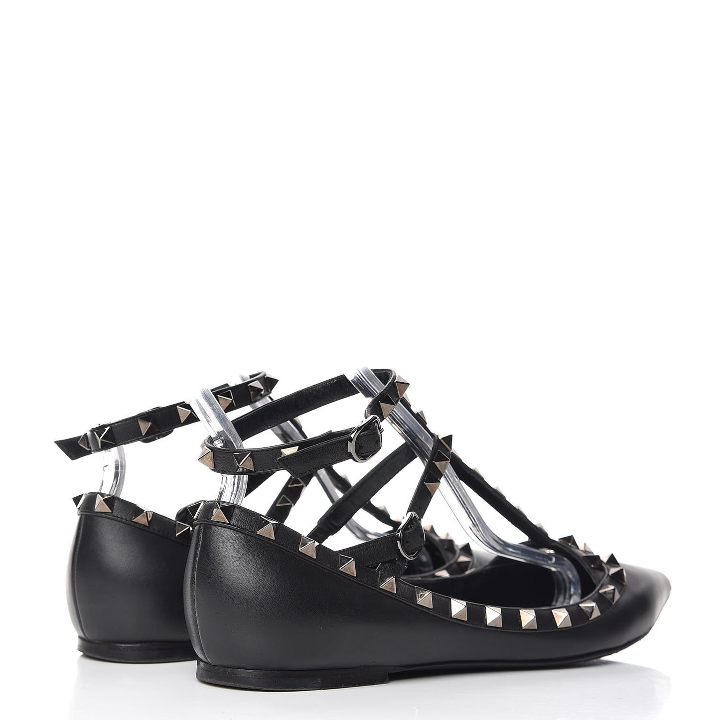 Nappa Rockstud Cage Ballerina Flats 39 Black