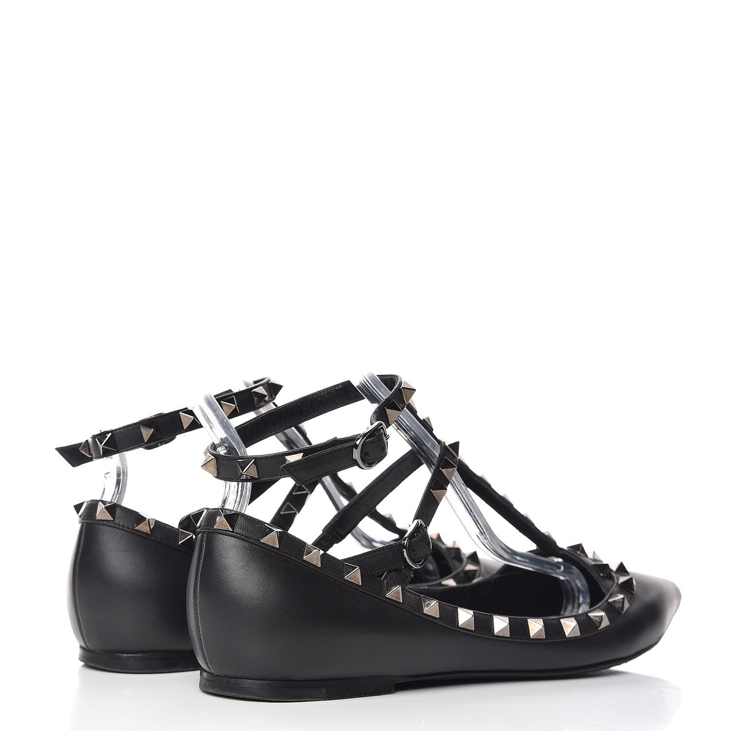 Valentino Garavani Nappa Rockstud Cage Ballerina Flats 39 Black 4 of 13