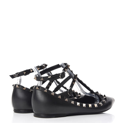 Valentino Garavani Nappa Rockstud Cage Ballerina Flats 39 Black 4 of 13