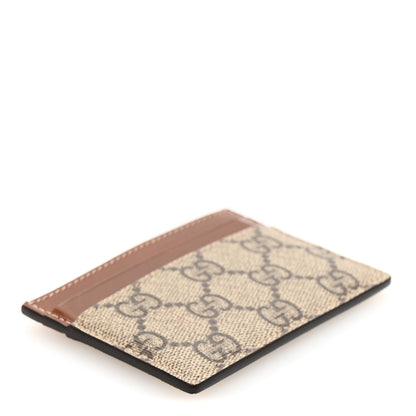 Gucci GG Supreme Monogram Calfskin Card Holder Beige Ebony Cuir 4 of 7