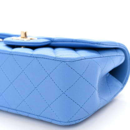 Chanel Lambskin Quilted Mini Top Handle Rectangular Flap Blue 10 of 10