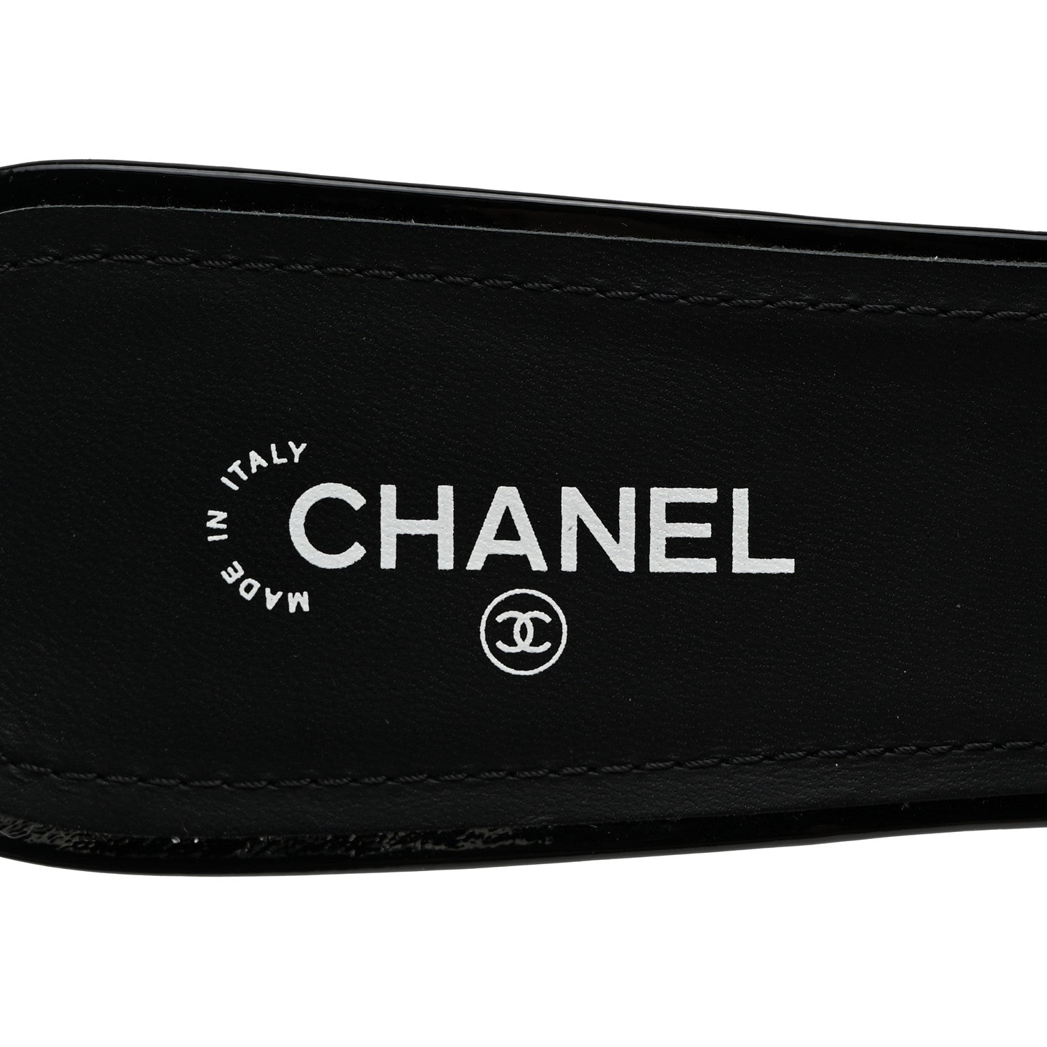 Chanel Patent CC Mules 40 Black White 6 of 8