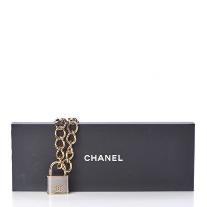 Chanel CC Oversized Padlock Necklace Gold Silver 6 of 6