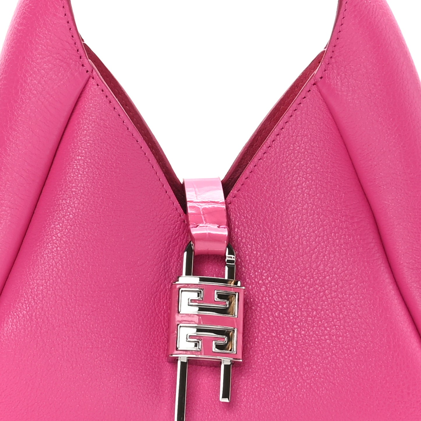 Grained Calfskin Mini G-Lock Hobo Neon Pink