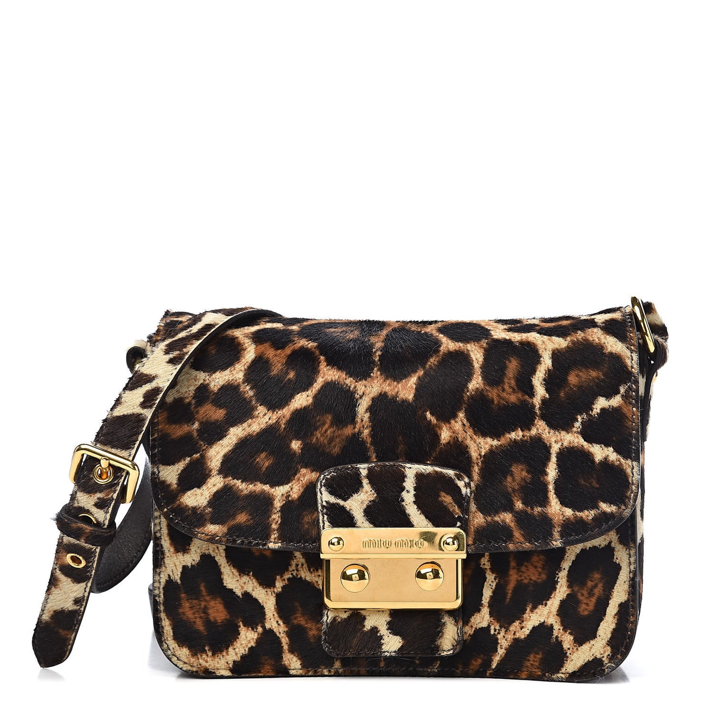 Calfskin Hair Leopard Crossbody Bag