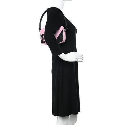 Chanel Calfskin Quilted Cambon Pochette Pink Black 2 of 12