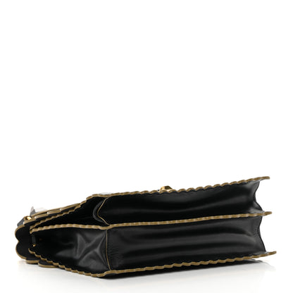 Fendi Vitello Liberty Scalloped Studded Kan I Shoulder Bag Black 4 of 18