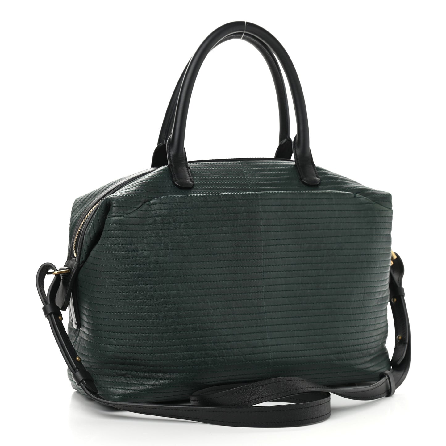 Calfskin Padam Bowling Bag Green