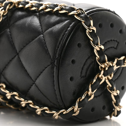 Chanel Lambskin Quilted CC To Drink Water Bottle Black Gold 8 of 11
