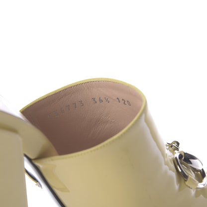 Gucci Patent Lexi Horsebit High-Heel Slide Sandals 36.5 Burro 10 of 11