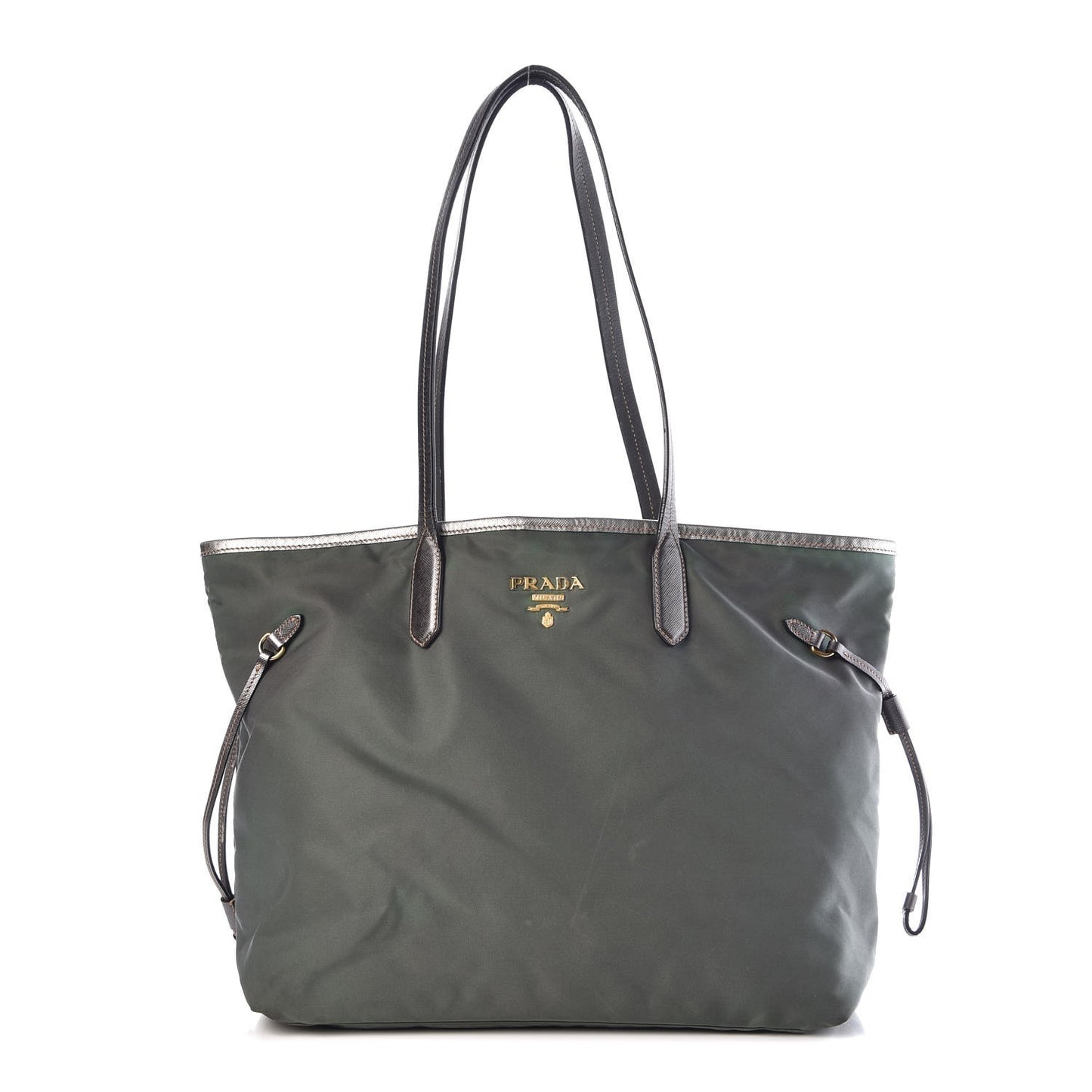 Tessuto Nylon Saffiano Tote Green