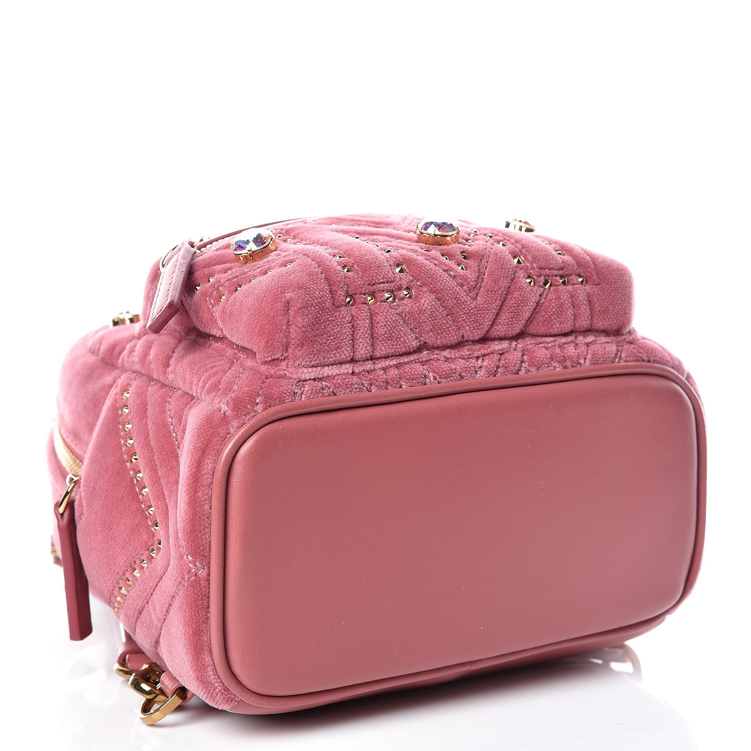 MCM Velvet Swarovski Crystal Bebe Boo Backpack Quartz Pink 4 of 9