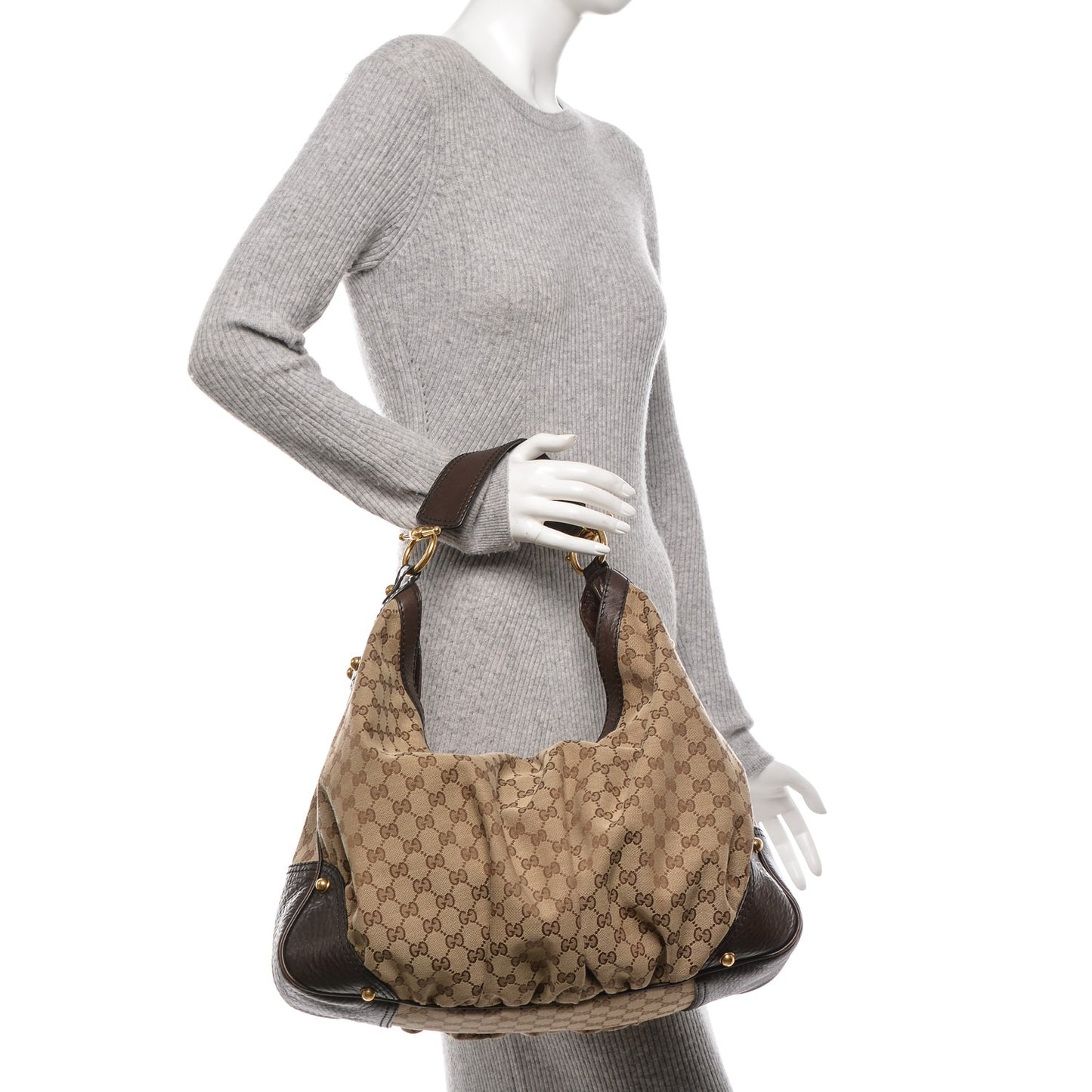 Monogram Large Jockey Hobo Dark Brown
