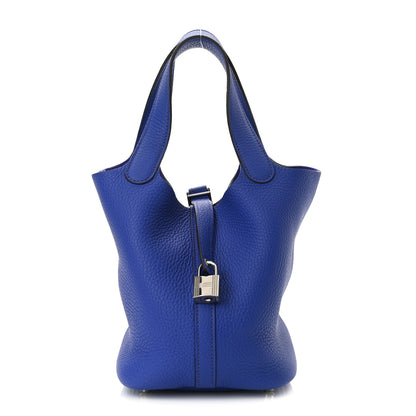 Hermes Taurillon Clemence Picotin Lock 18 PM Bleu Electrique 1 of 10