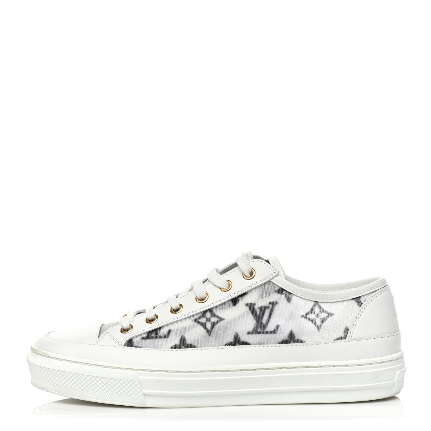 Technical Fabric Calfskin Monogram Stellar Sneakers 38 Black