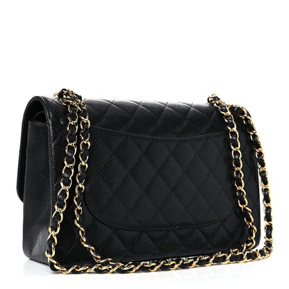 Chanel Caviar Quilted Jumbo Double Flap Black 3 of 9