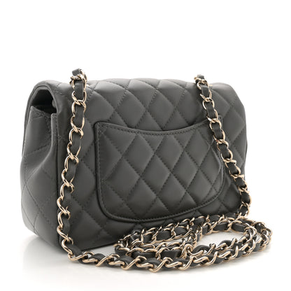Chanel Lambskin Quilted Mini Rectangular Flap Dark Grey 3 of 11