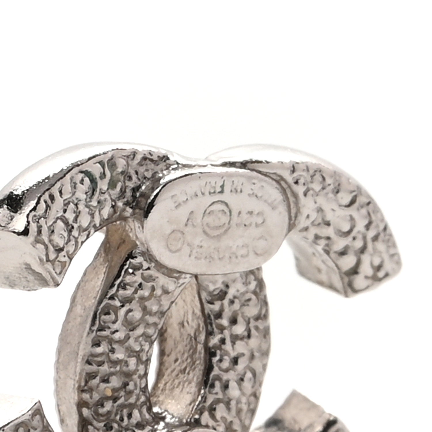 Chanel Crystal CC Earrings Silver 4 of 4