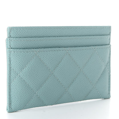 Chanel Caviar Quilted Filigree Card Holder Light Blue 3 of 9