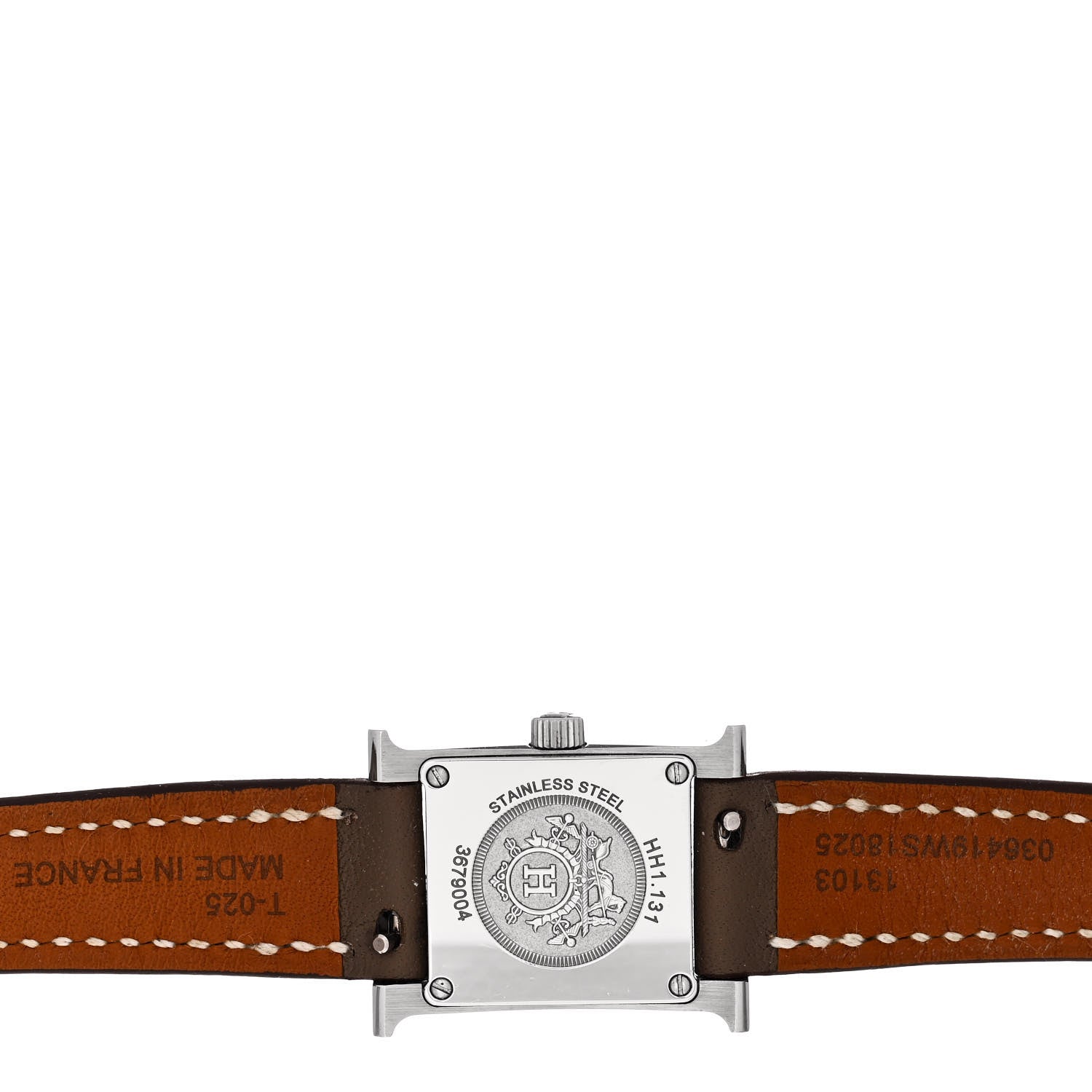 Hermes Stainless Steel Swift Diamond Bezel Mother of Pearl 17.2mm Heure H Hour Quartz Watch Etoupe 4 of 5
