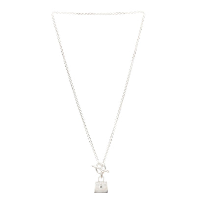 Hermes Sterling Silver Birkin Amulette Pendant Necklace 3 of 5