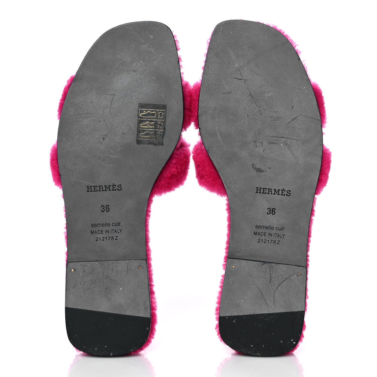 Hermes Woolskin Oran Sandals 36 Rose Fuchsia 5 of 8