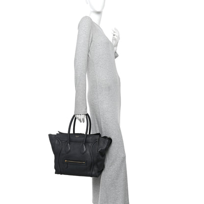 Celine Pebbled Calfskin Mini Luggage Anthracite 2 of 9