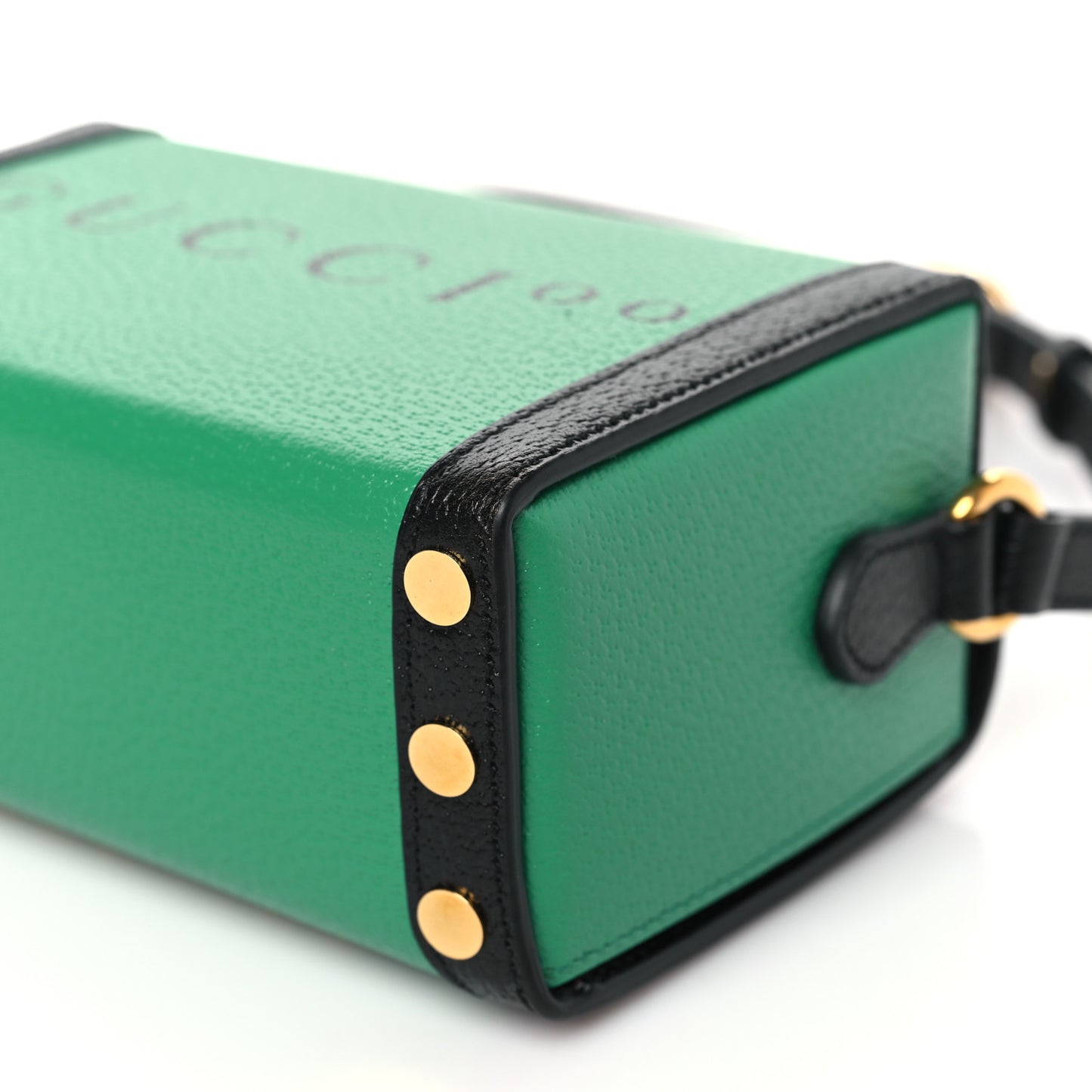 Grained Calfskin Gucci 100 Mini Bag Green