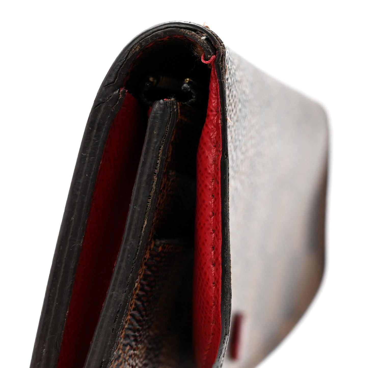 Damier Ebene Emilie Wallet Red