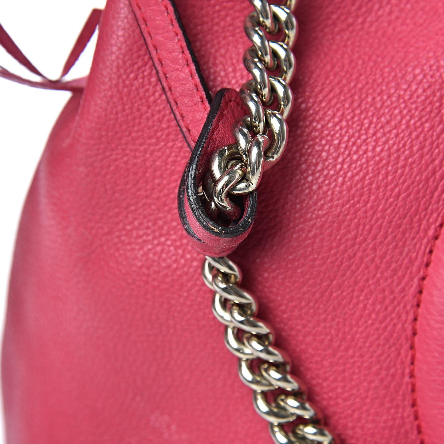 Pebbled Calfskin Medium Soho Chain Shoulder Bag Pink