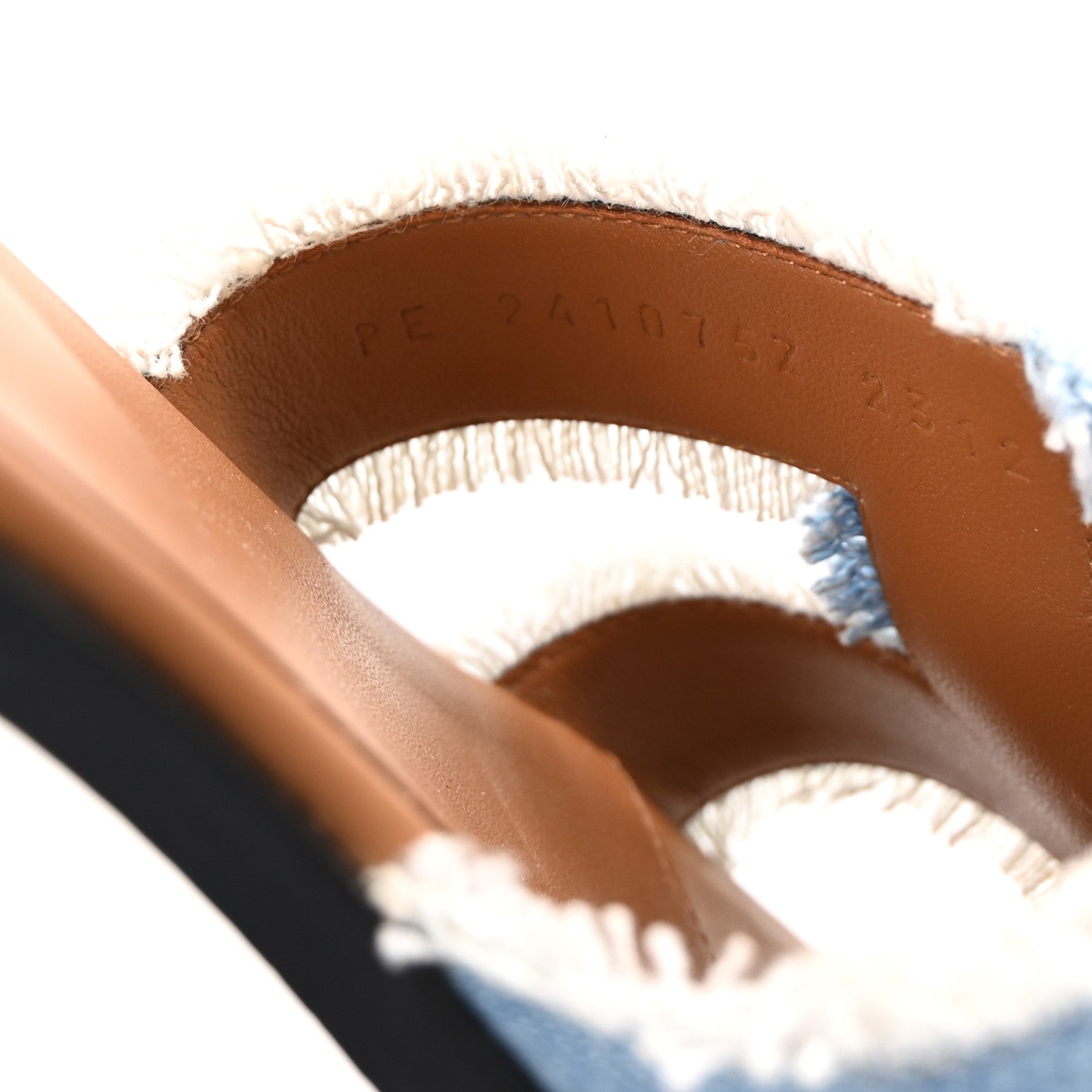 Hermes Denim Fringe Santorini Sandals 39 Bleu Clair Naturel 9 of 10