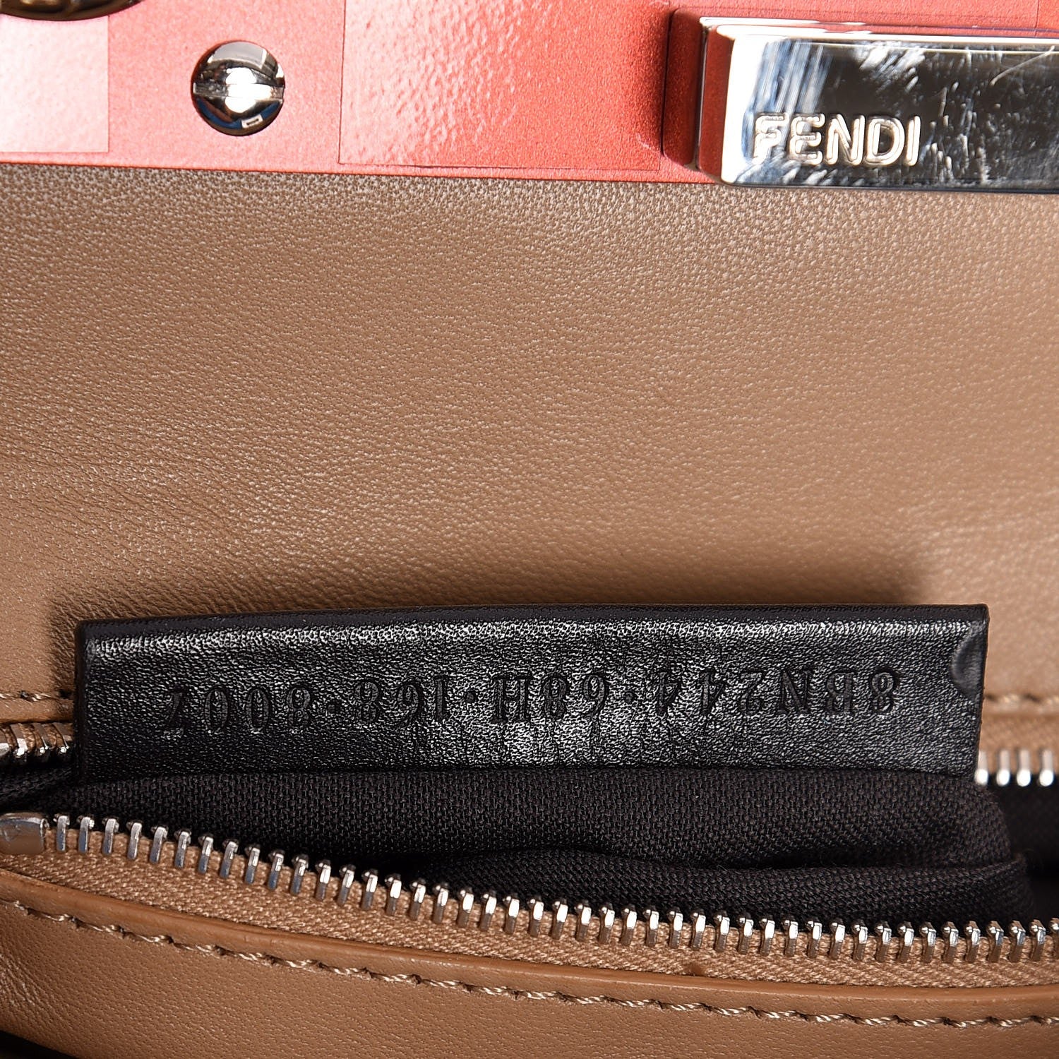 Fendi Nappa Colorblock Mini Peekaboo Iconic Satchel Blue Royal Papavero Cuoio 9 of 9