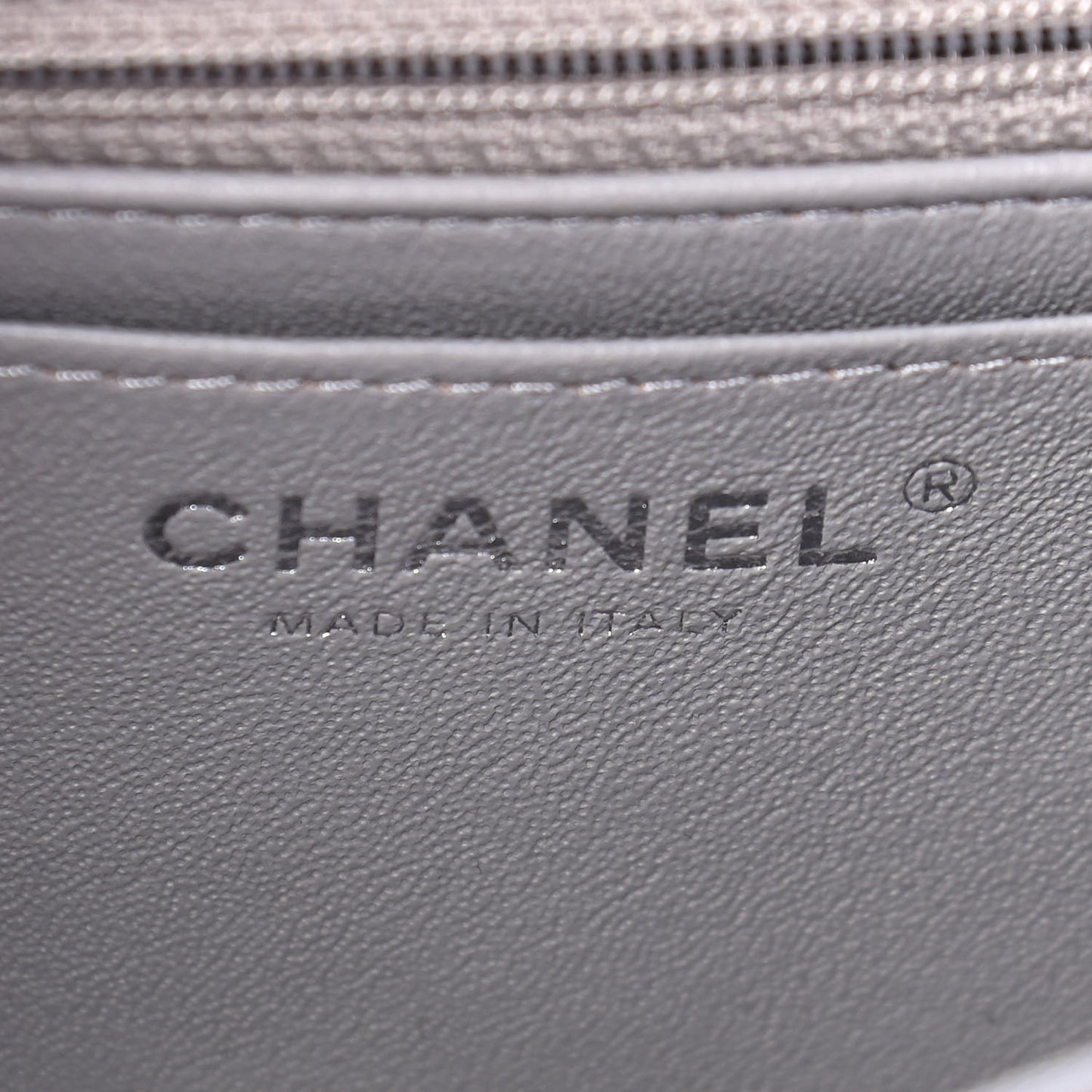Lambskin Quilted Mini Rectangular Flap Grey